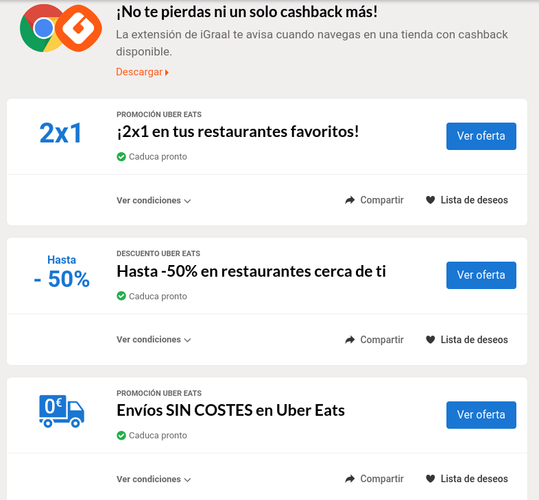 Trucos para conseguir cupones descuento válidos en Uber Eats