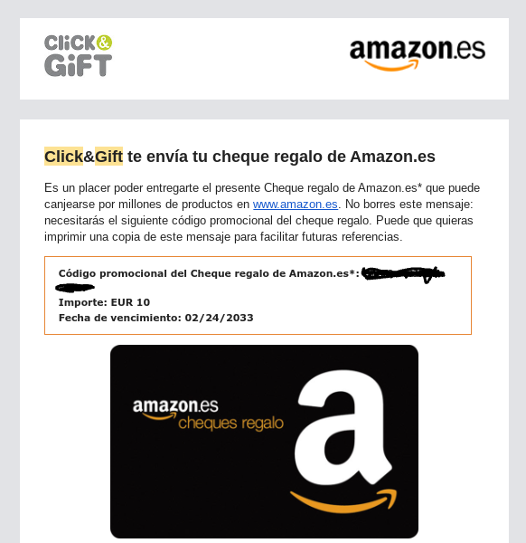 Prueba de recarga en Amazon 5€ gratis en forma de tarjeta regalo