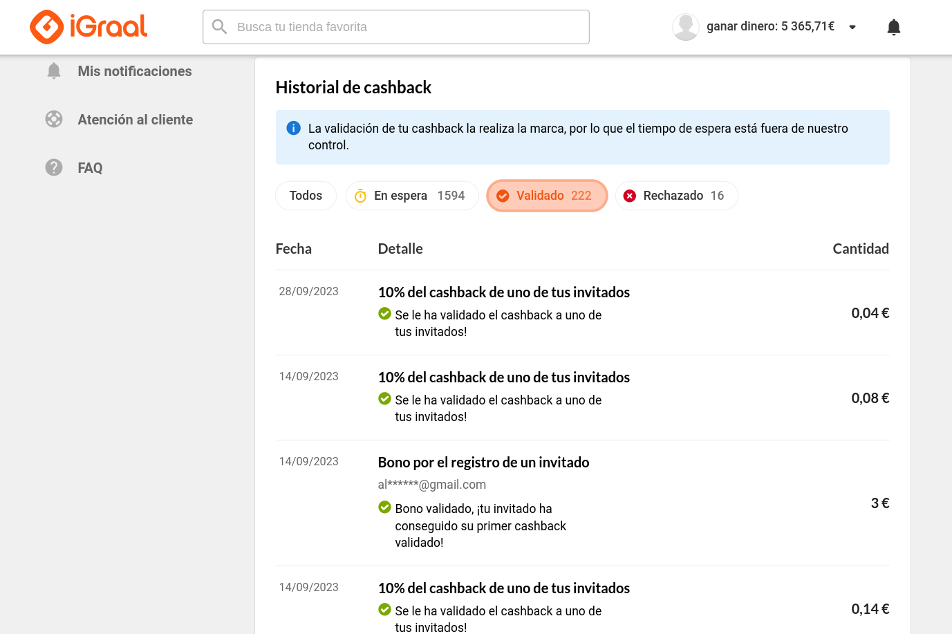 dinero extra por invitar a amigos en iGraal